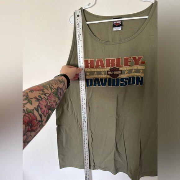Harley Davidson Army Green Tank Top - Picture 2 of 7
